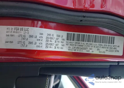 2016 Jeep Cherokee Sport z USA, uszkodzony, nr VIN 1C4PJMAS1GW226977